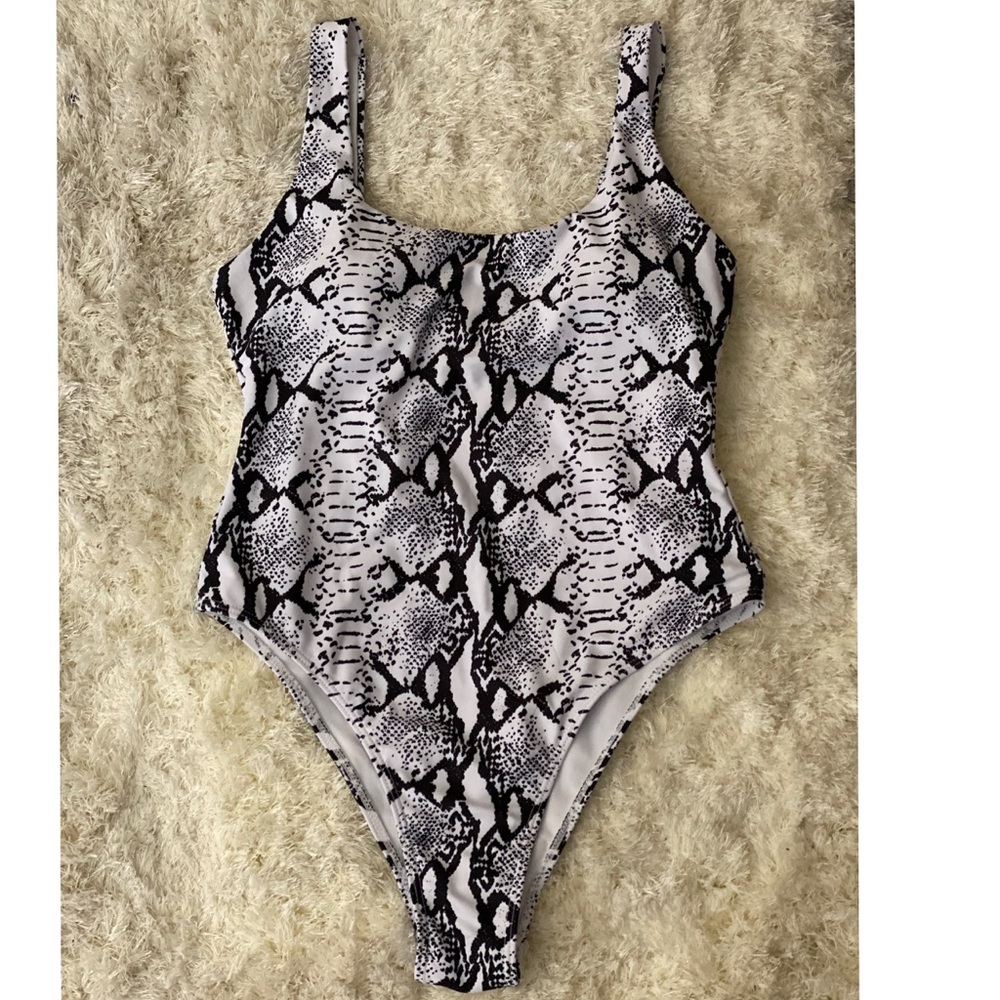 Animal print one piece bathing suit